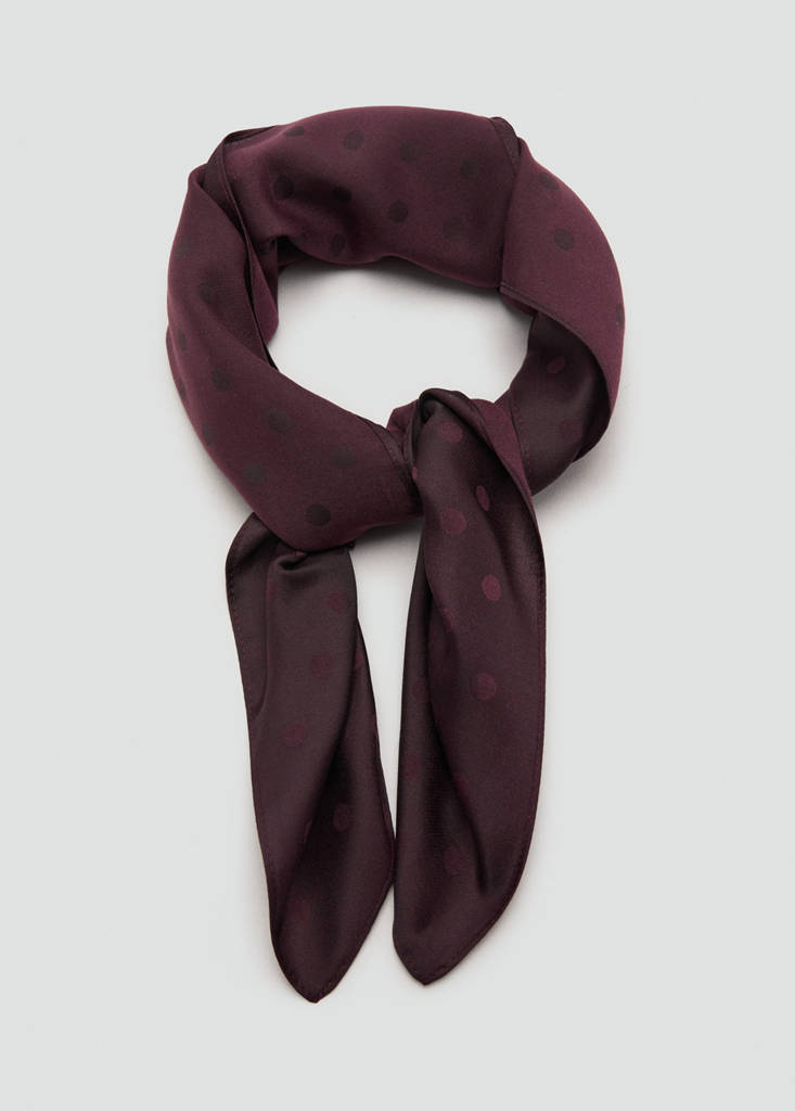 Jacquard polka dot scarf — Burgundy