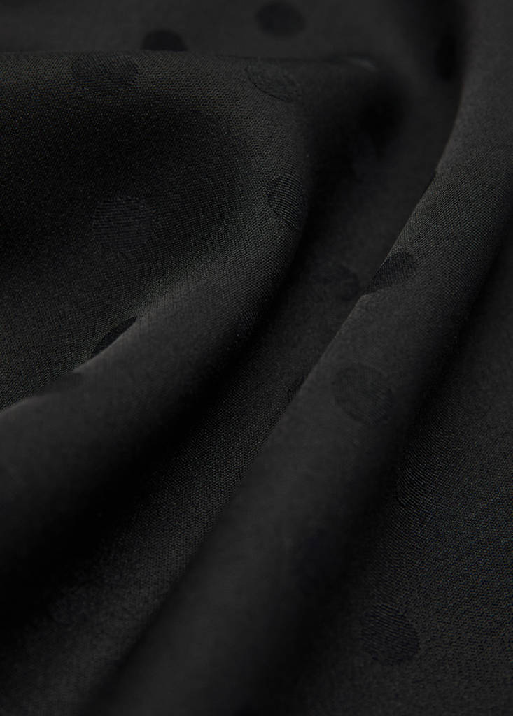 Jacquard polka dot scarf — Black