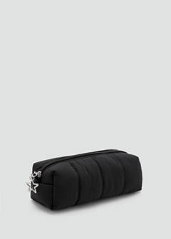 Quilted pouch with star detail — Black 2