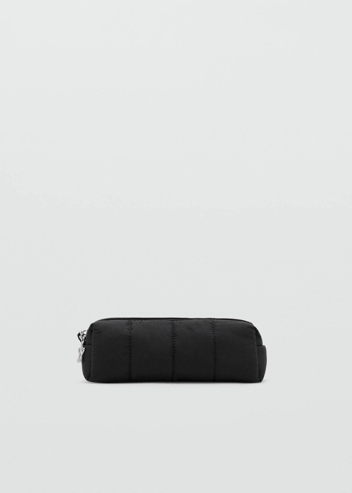 Quilted pouch with star detail — Black
