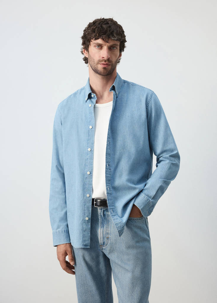 Regular fit denim shirt — Light Blue