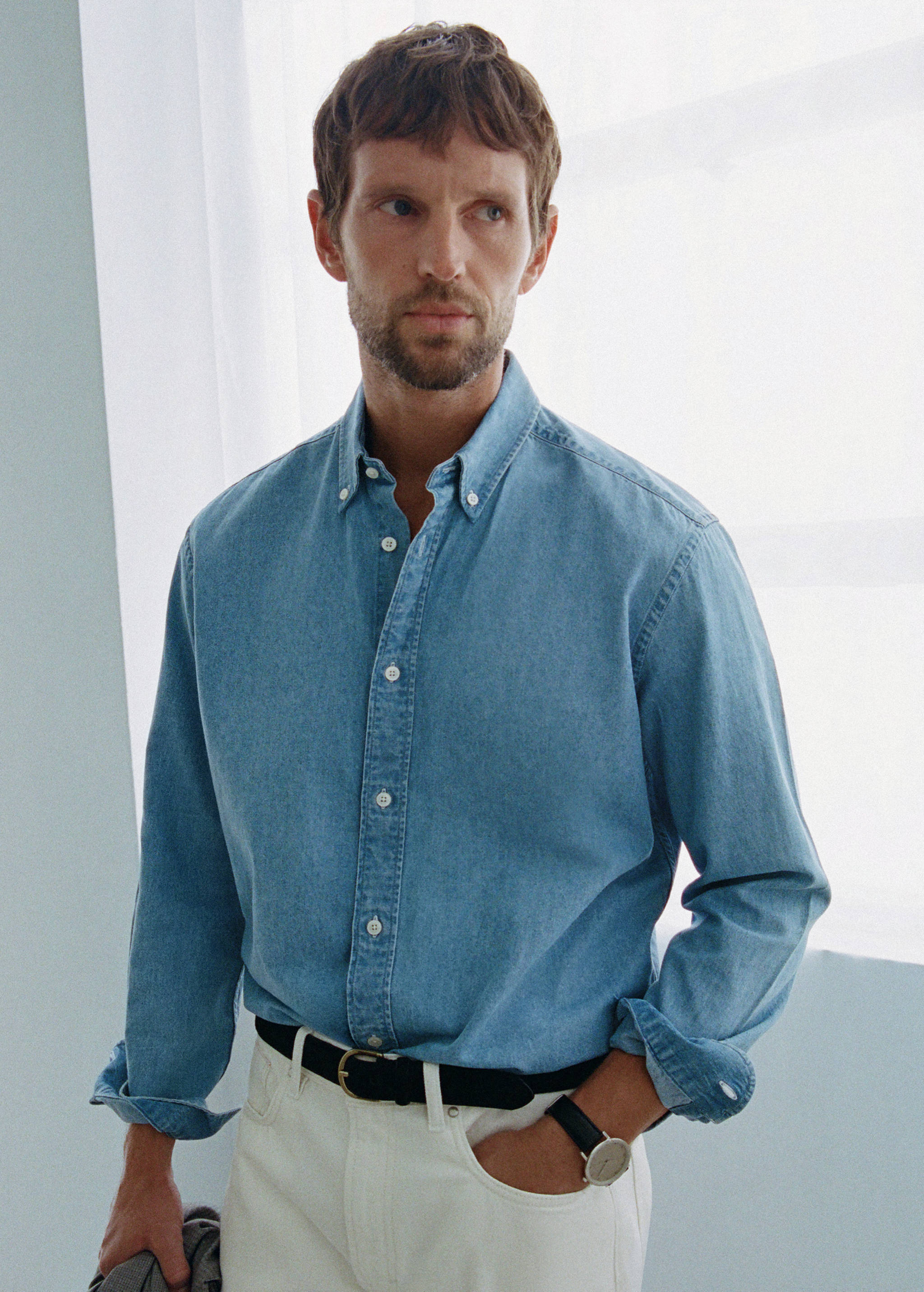 Regular fit denim shirt - General plane