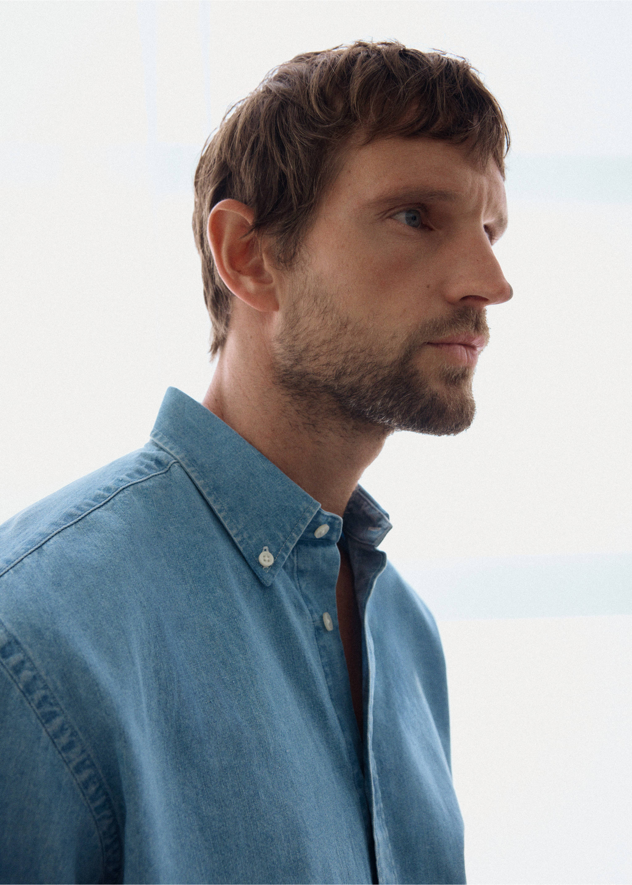 Regular fit denim shirt - Medium plane, Light Blue. Ref: 37034418-01.