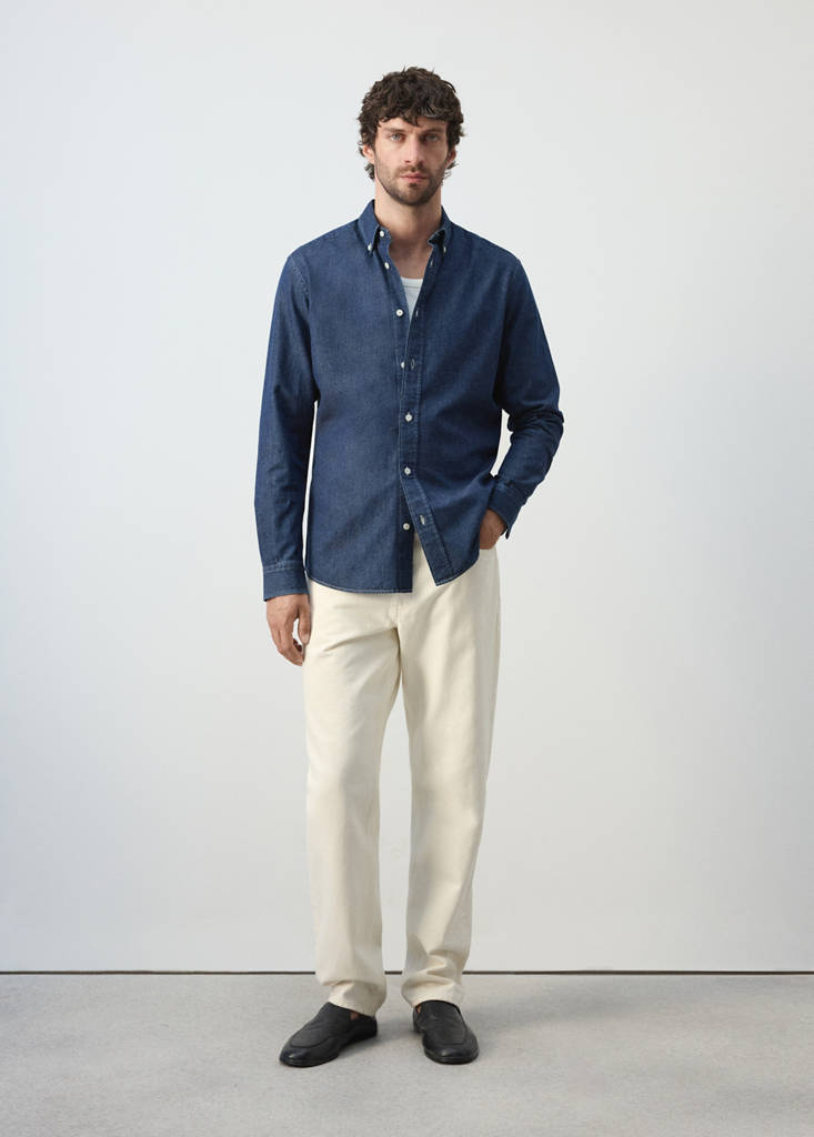 Regular fit denim shirt — Medium Blue