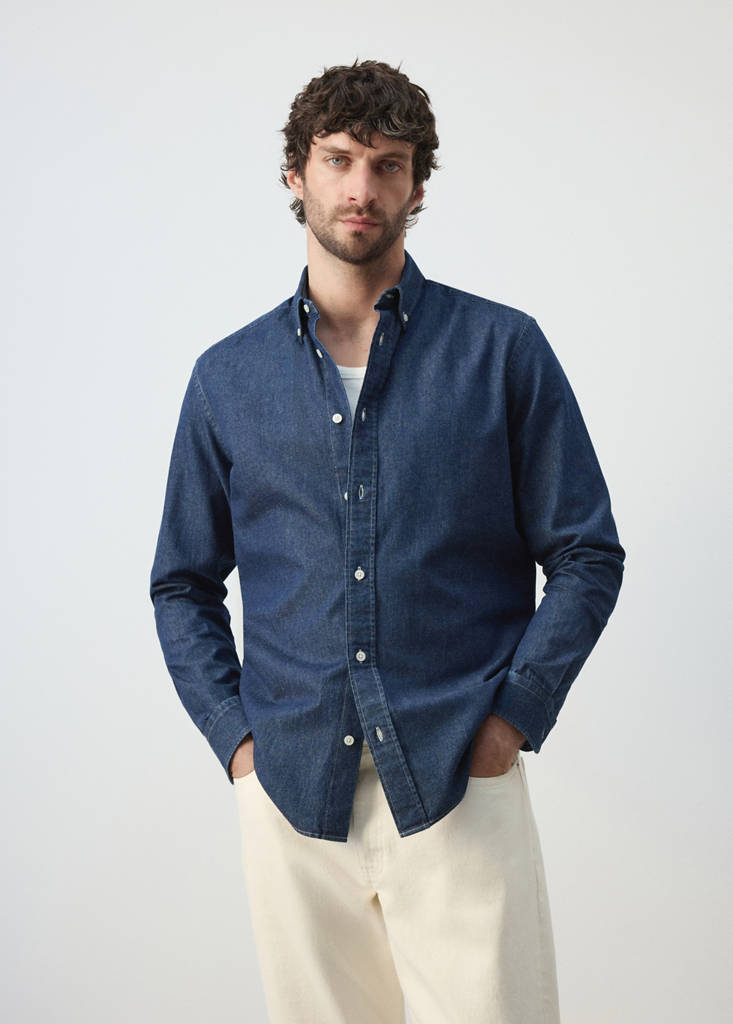 Regular fit denim shirt — Medium Blue