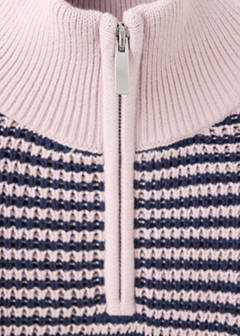 Striped sweater with zip — Light/Pastel Purple 3