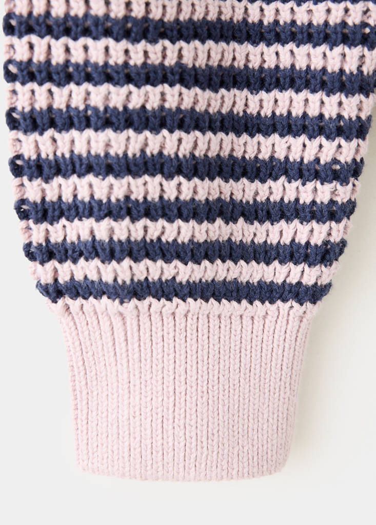Striped sweater with zip — Light/Pastel Purple
