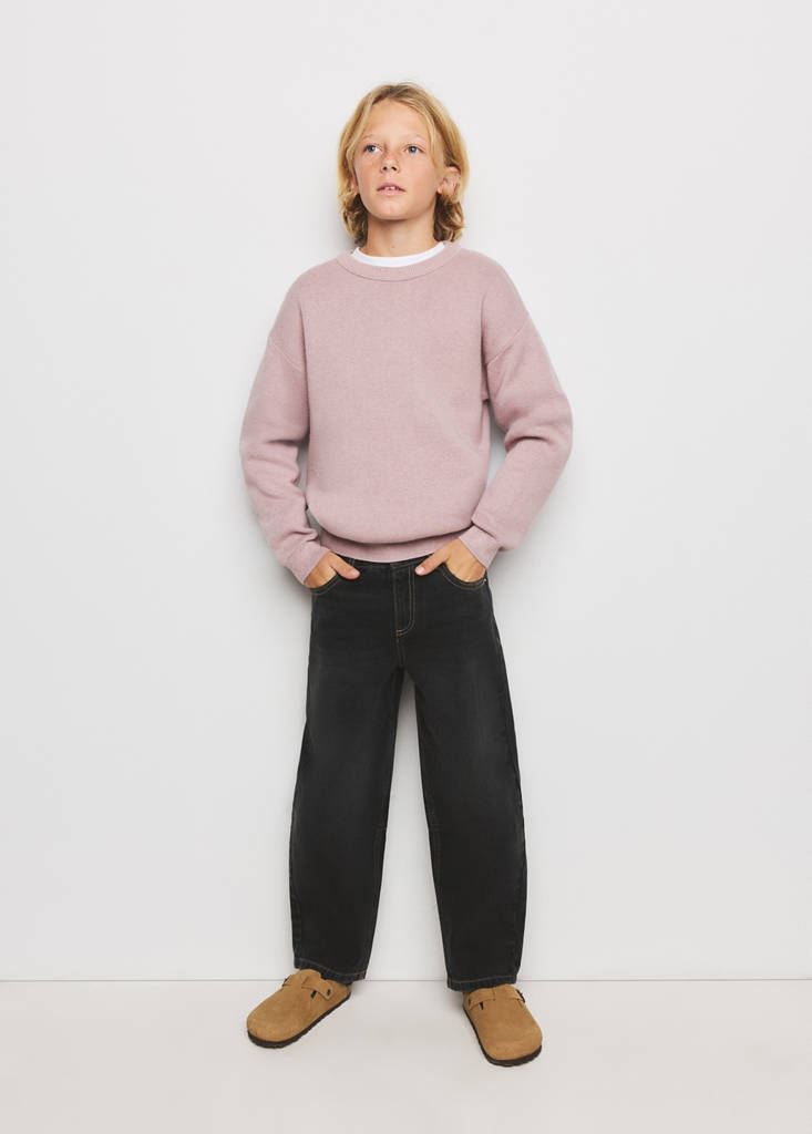 Jeansy balloon black denim - Dzieci - 13-14 lata - MANGO KIDS