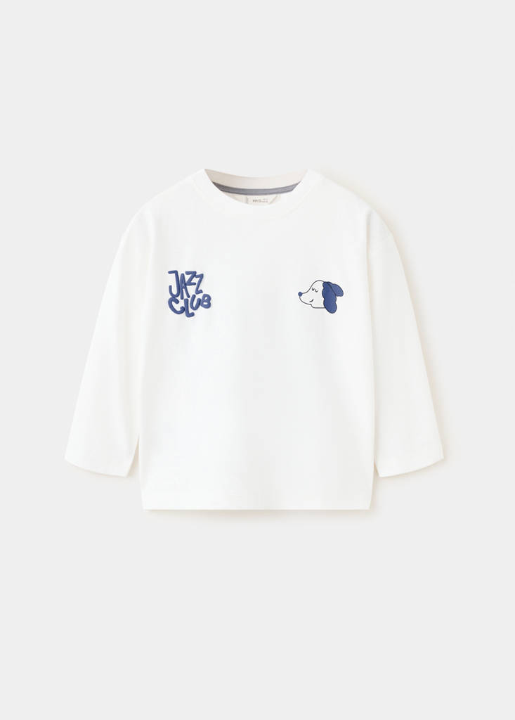 Printed cotton-blend t-shirt — White