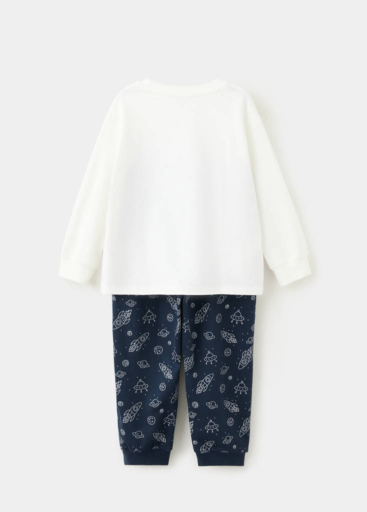 Space printed long pyjamas — Dark Navy