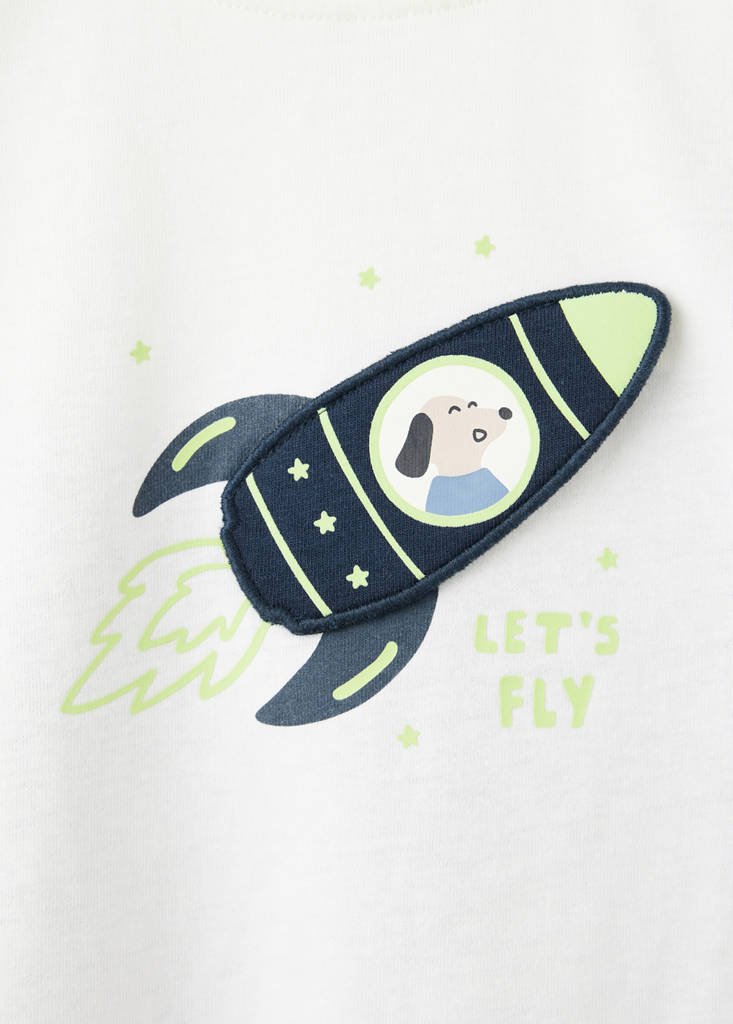 Space printed long pyjamas — Dark Navy