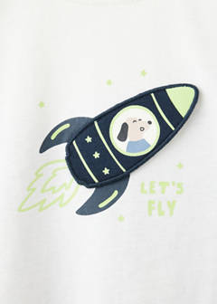 Space printed long pyjamas — Dark Navy 2