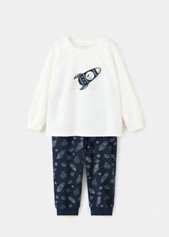 Space printed long pyjamas — Dark Navy 1