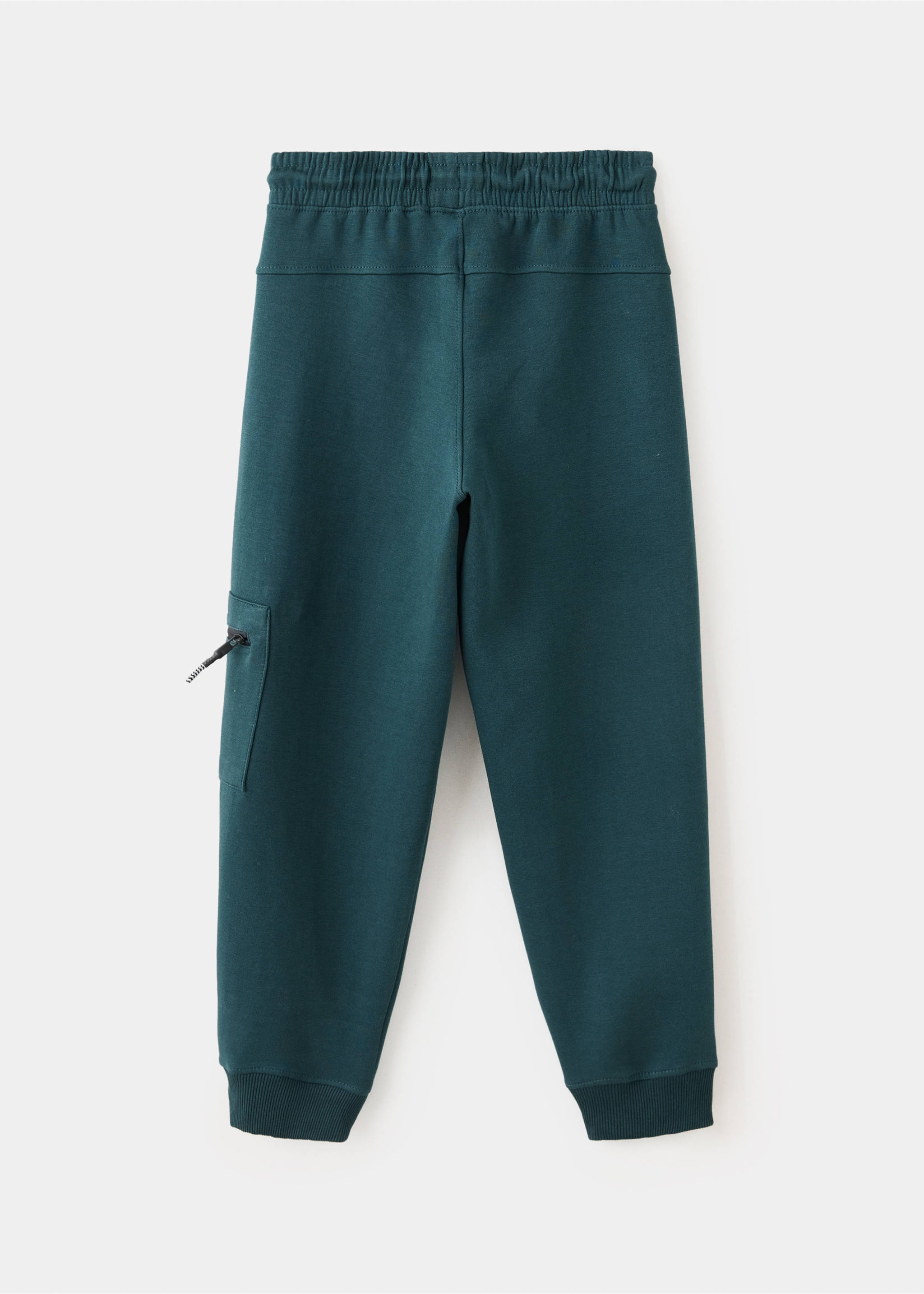 Pantalón jogger algodón - Reverso del artículo, Verde oscuro. Ref: 37034430-00.