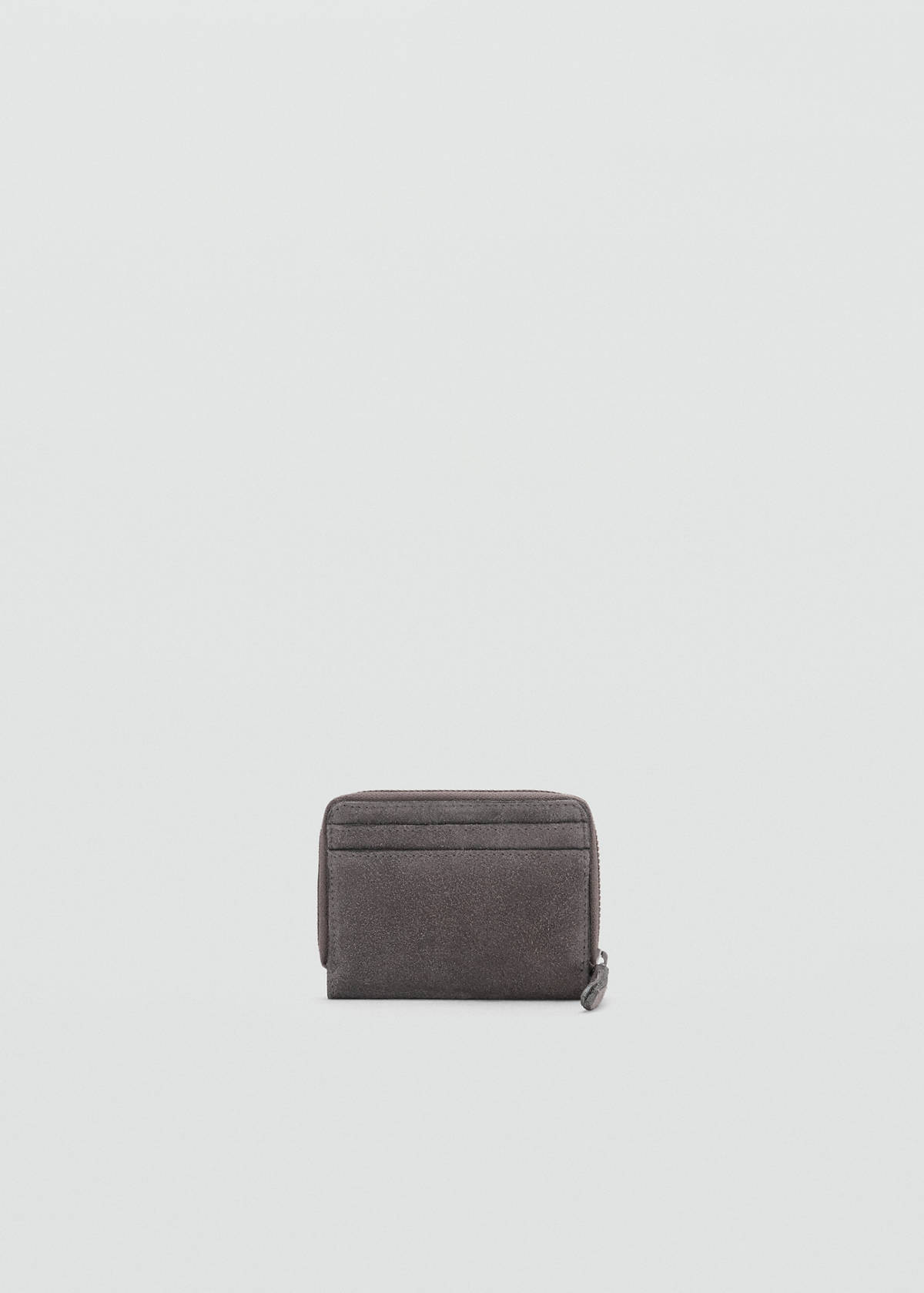 Studded leather purse — Grey