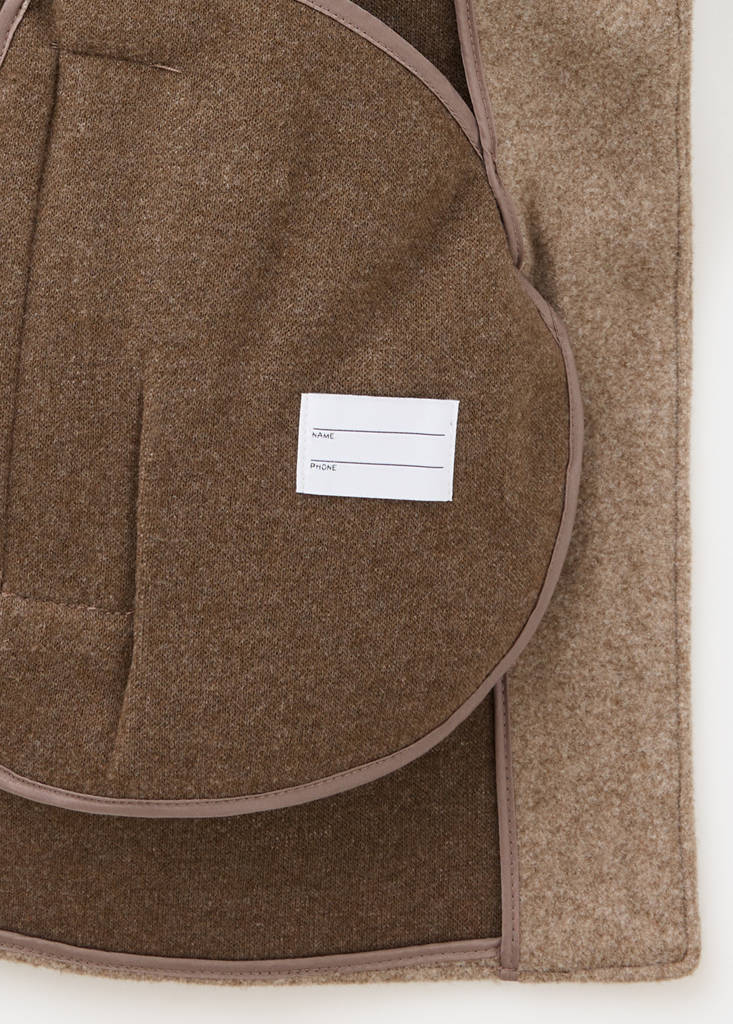 Funnel neck wool coat — Medium Brown