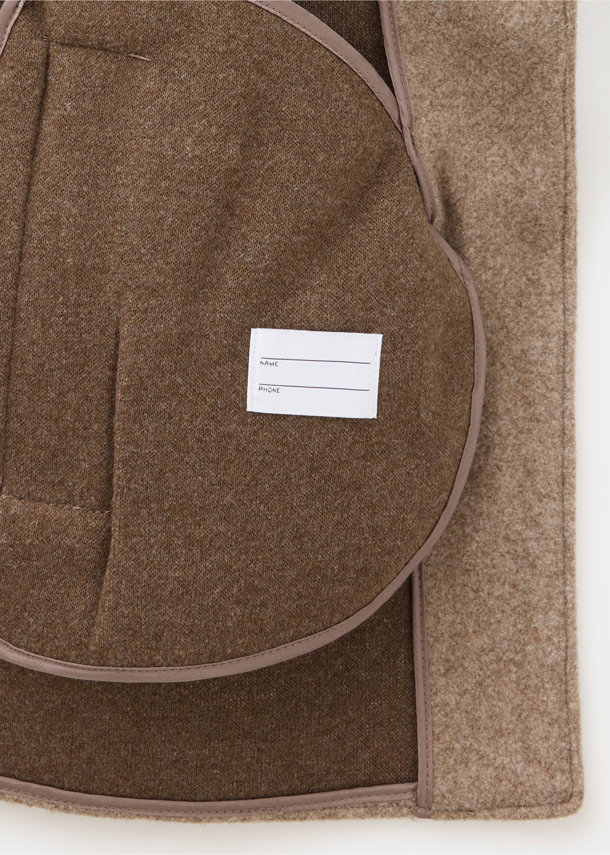 Felt coat with funnel neck - Details of the article 0, Medium Brown. Ref: 37034432-00.