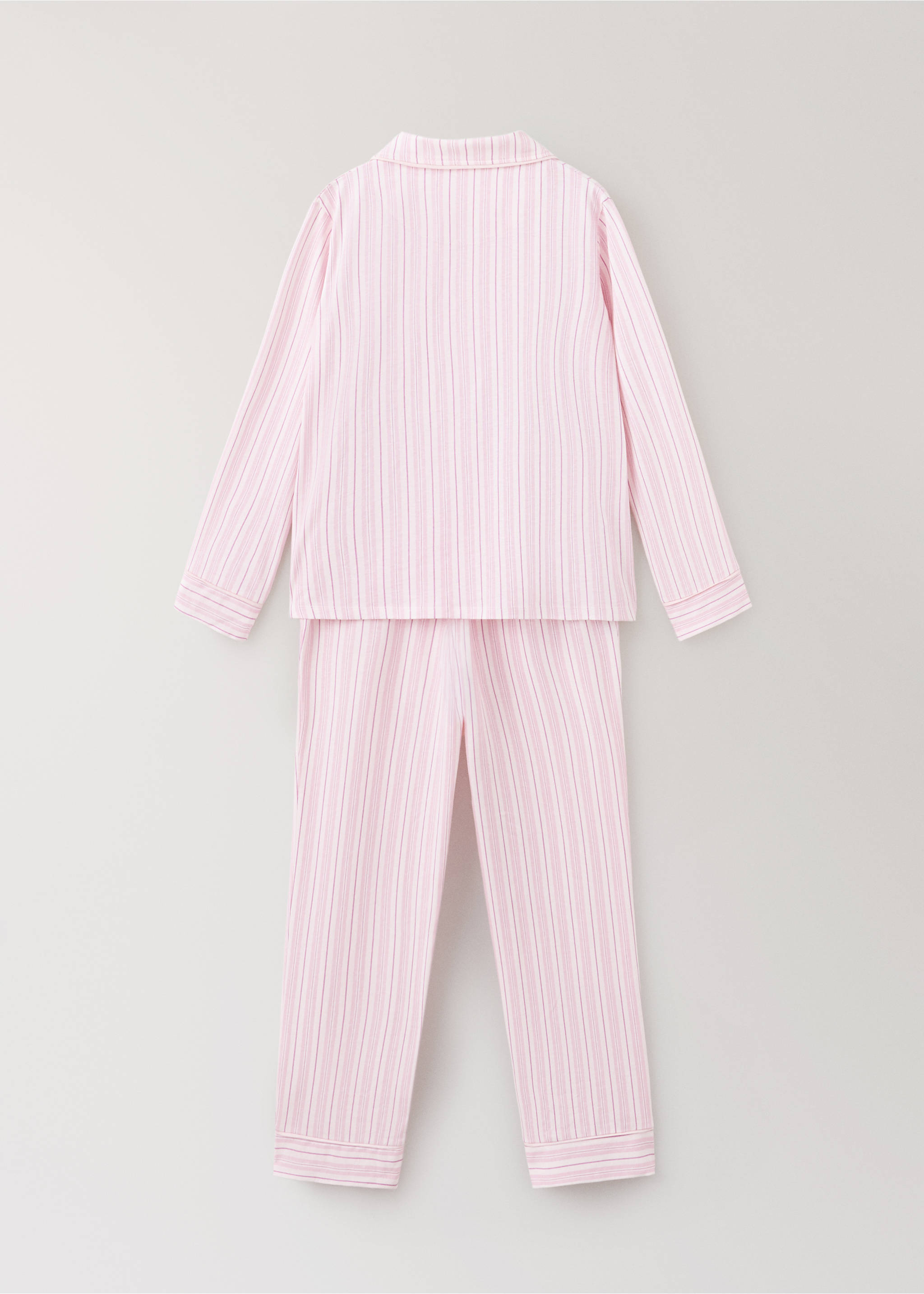 Pyjama complet coton rayures - Verso de l’article, Rose. Ref: 37034435-00.