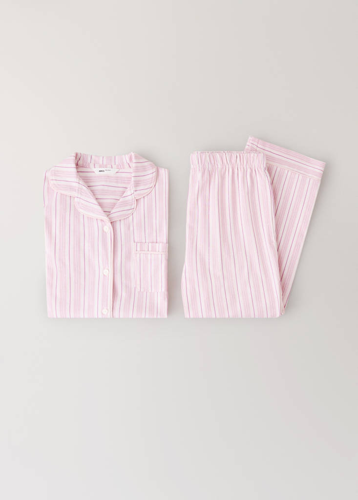 Full cotton striped pyjamas — Pink