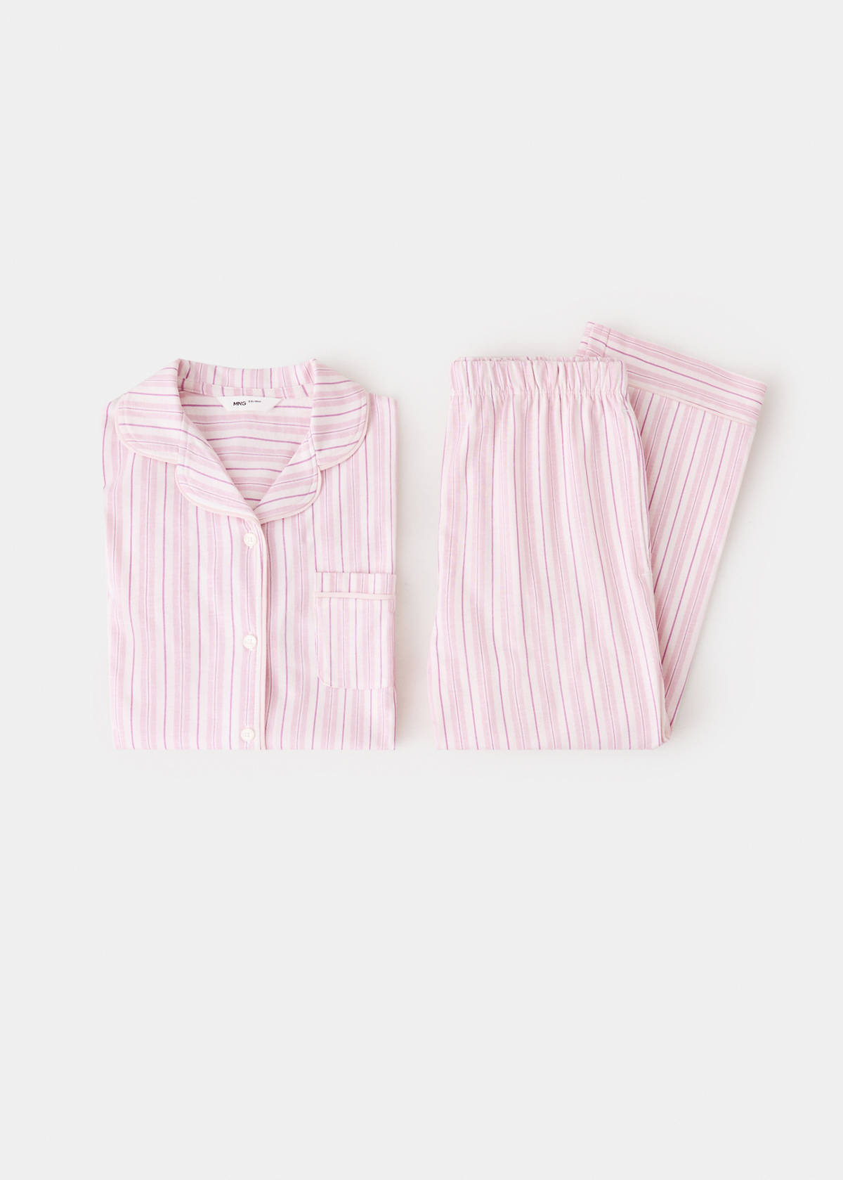 Full cotton striped pyjamas — Pink