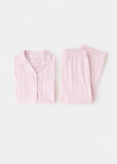 Full cotton striped pyjamas — Pink 4