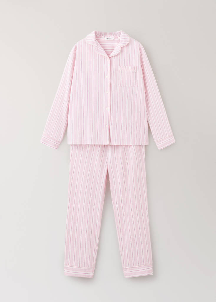Full cotton striped pyjamas — Pink