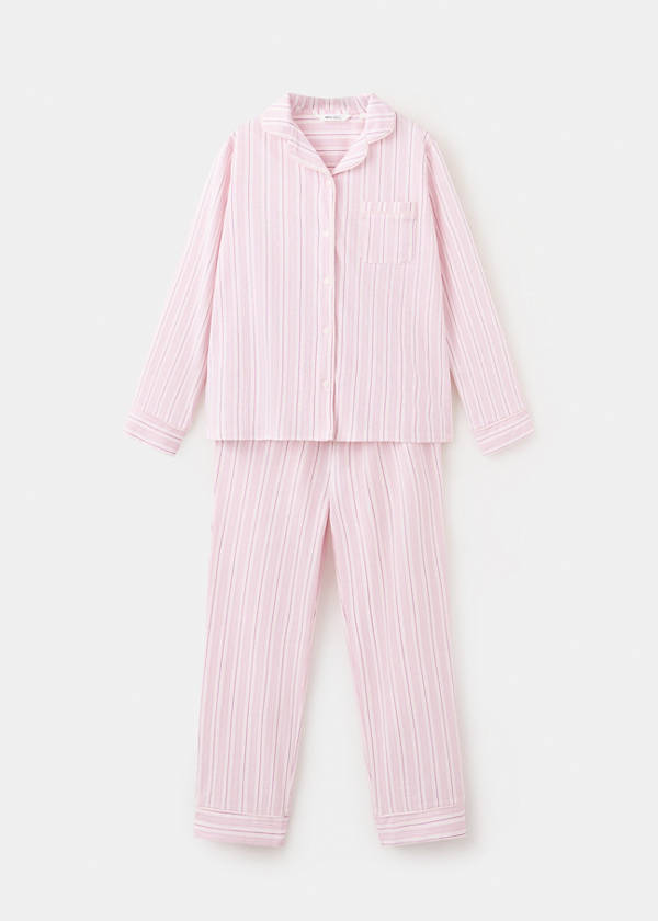 Full cotton striped pyjamas — Pink