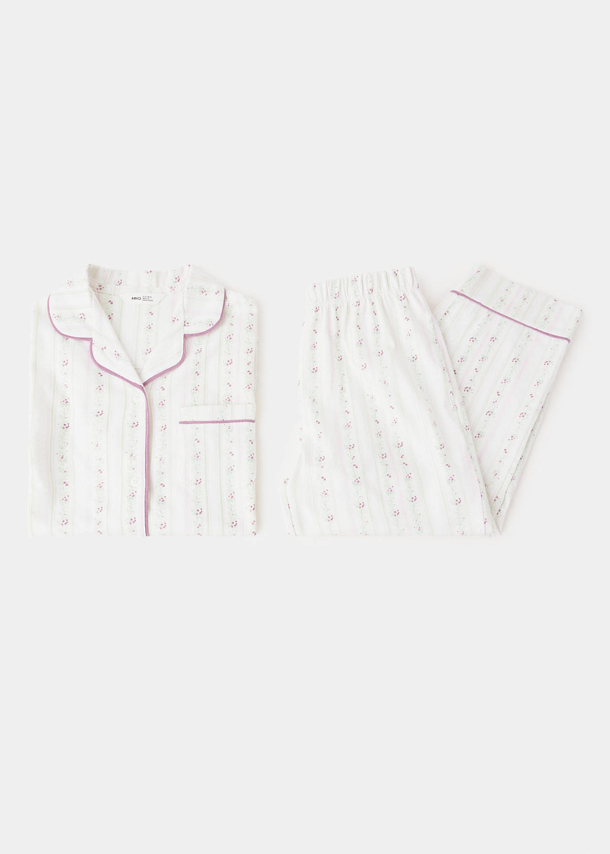 Floral-print pyjama set — Off White