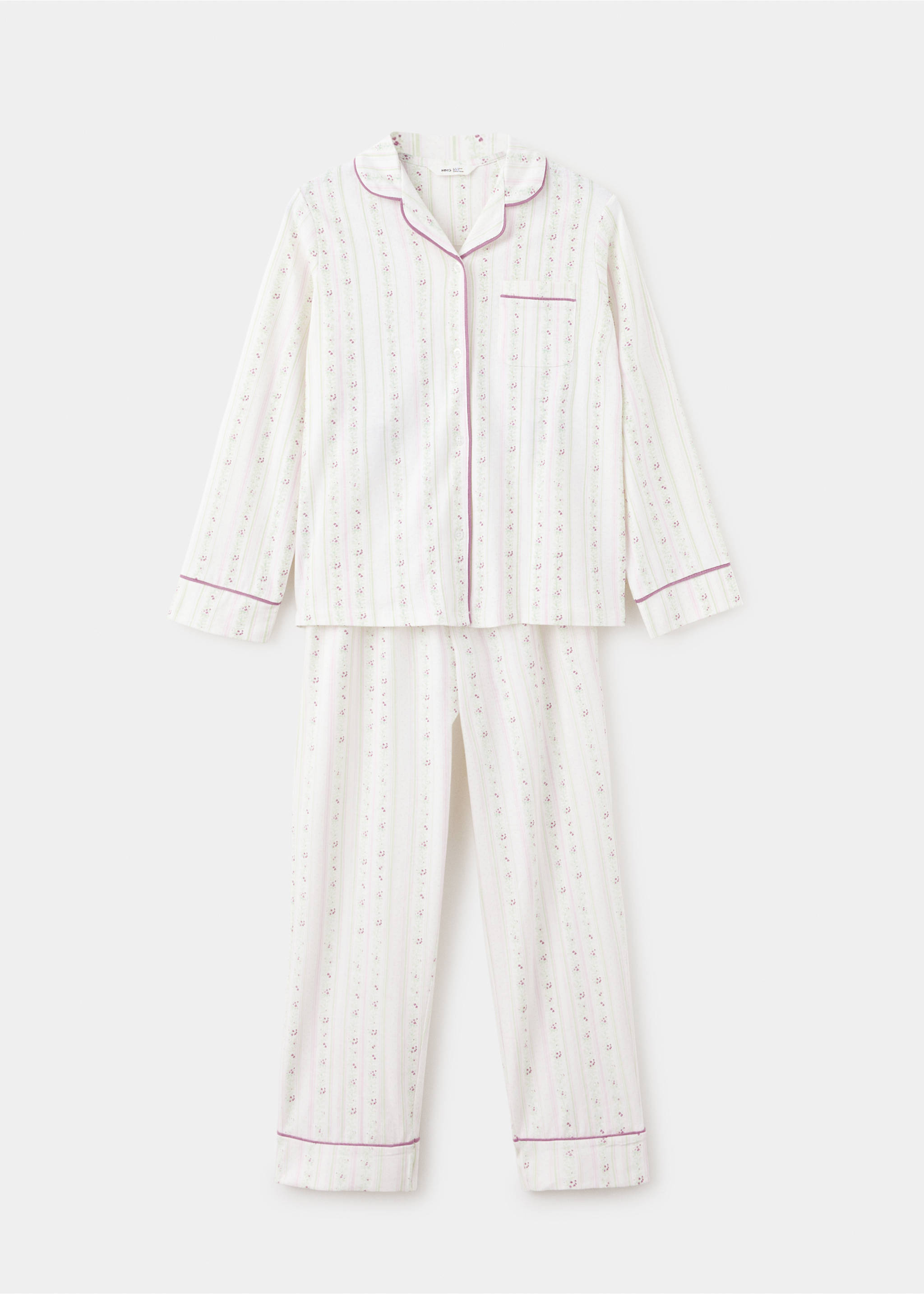 Floral-print pyjama set - Article without model, Off White. Ref: 37034436-00.