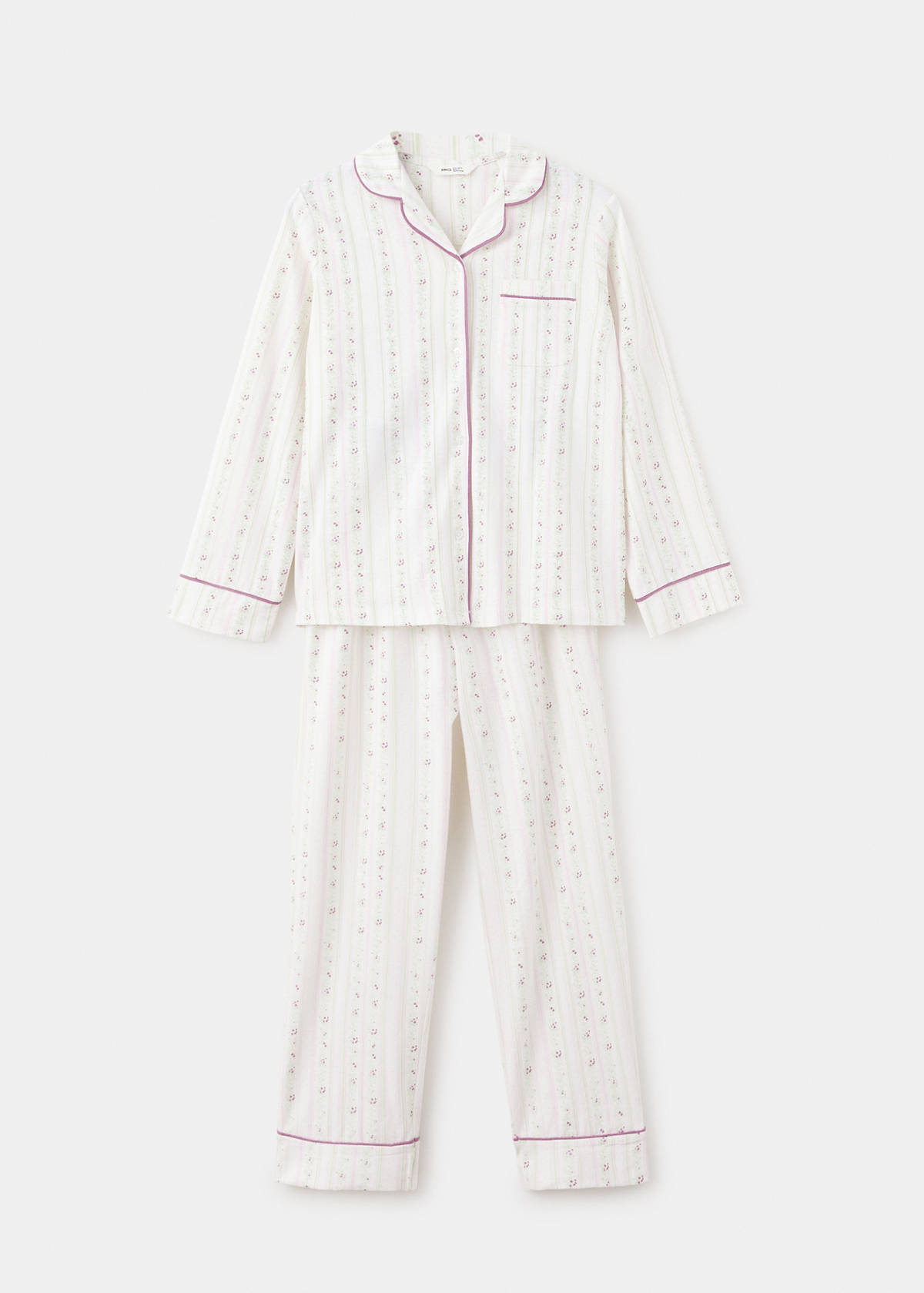 Floral-print pyjama set — Off White