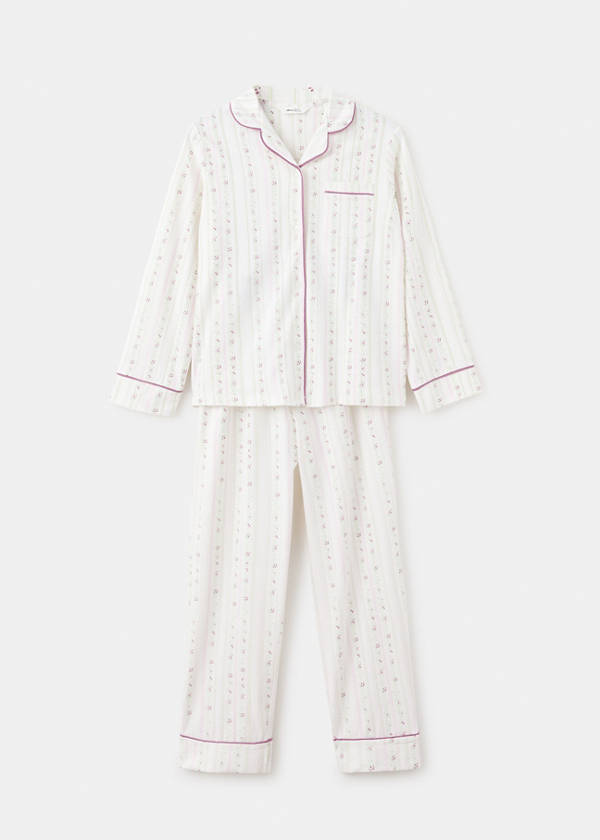 Floral-print pyjama set — Off White