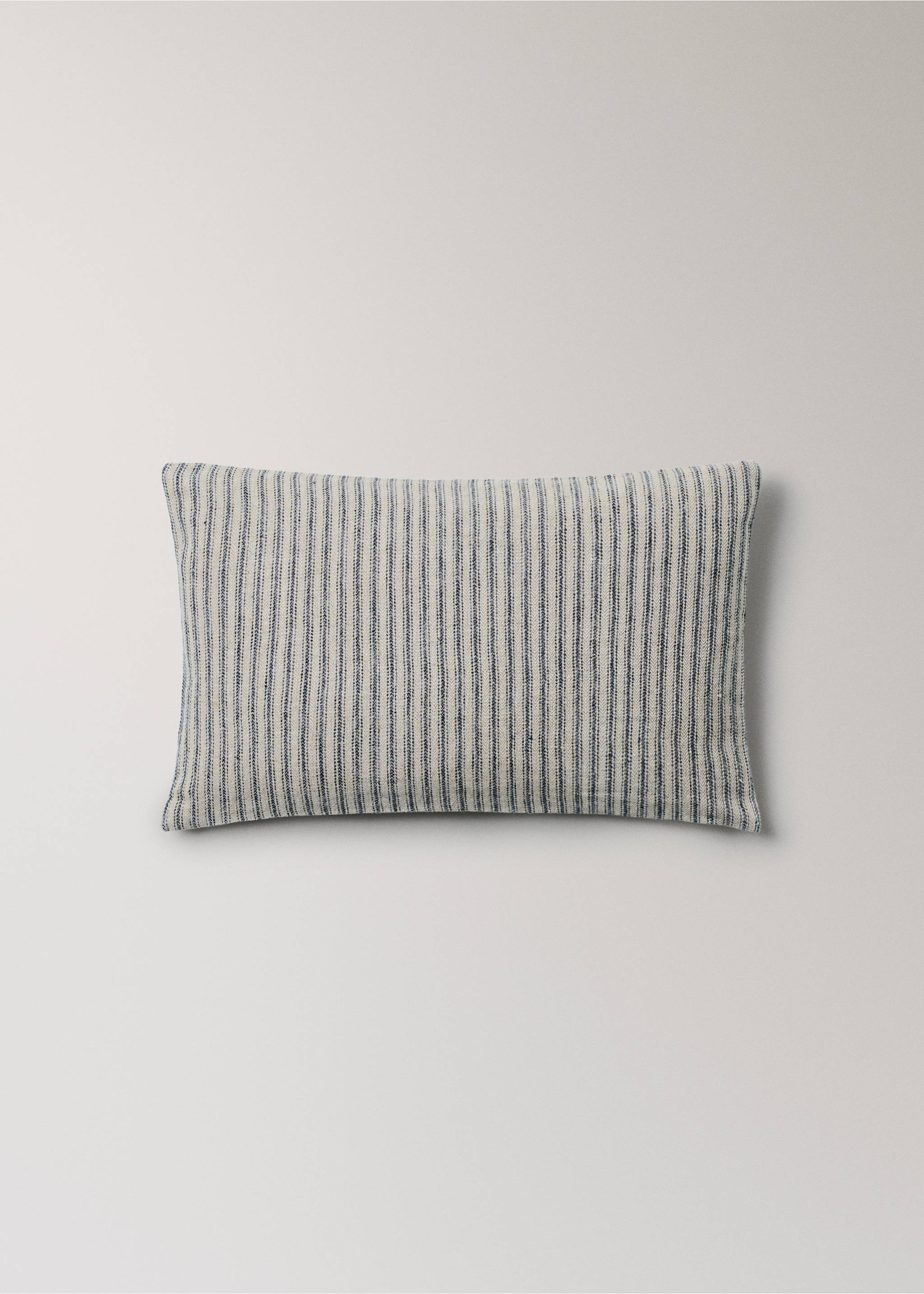 Linen striped cushion cover 30x50 cm - Article without model, Blue. Ref: 37034438-00.