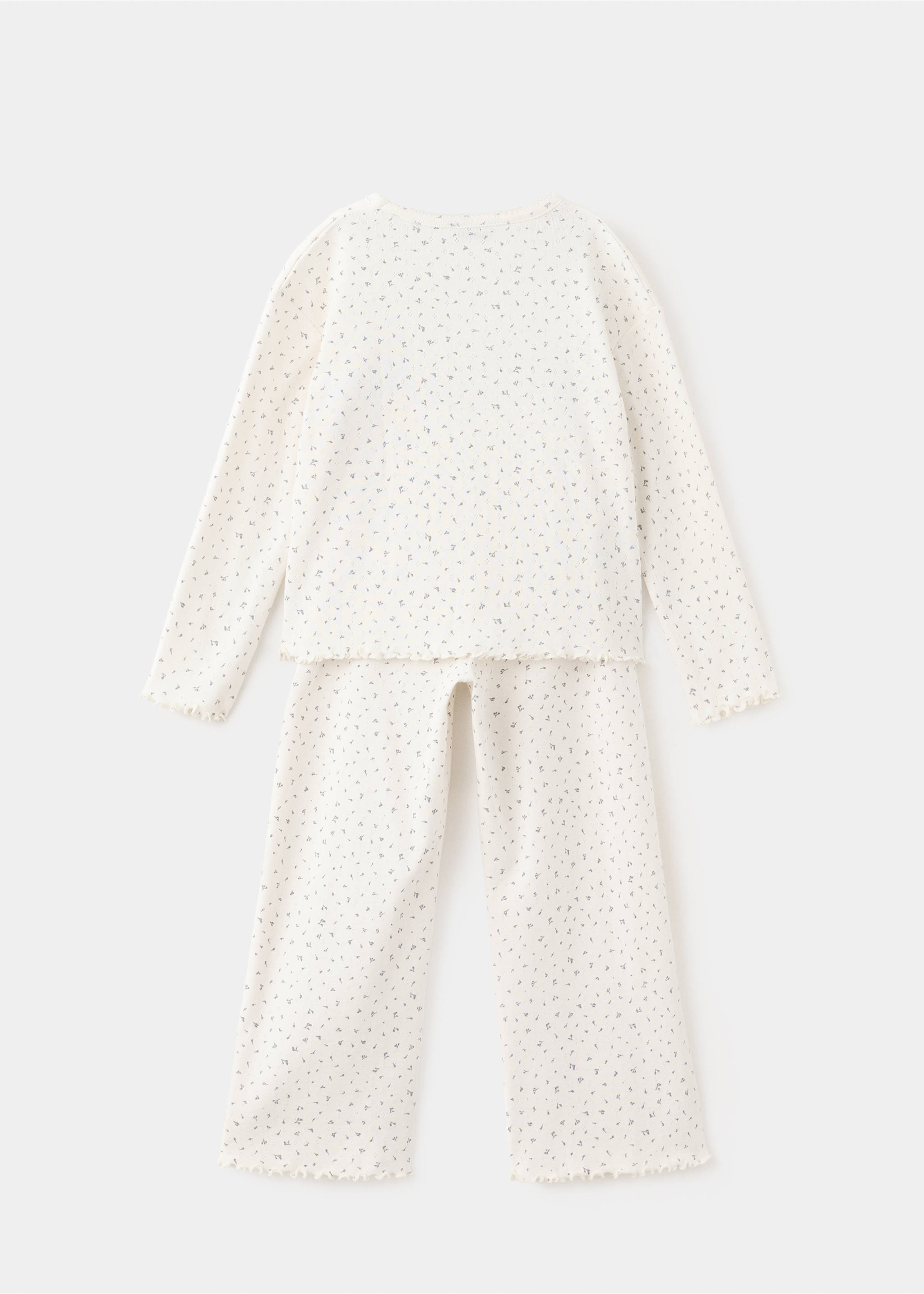 100% cotton floral full pyjamas set - Reverse of the article, Ecru. Ref: 37034439-00.