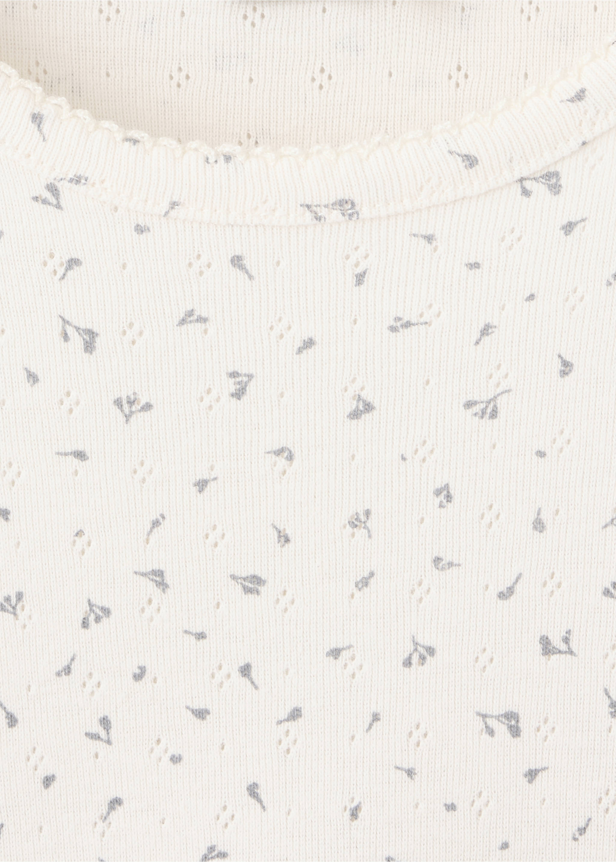 100% cotton floral full pyjamas set - Details of the article 0, Ecru. Ref: 37034439-00.