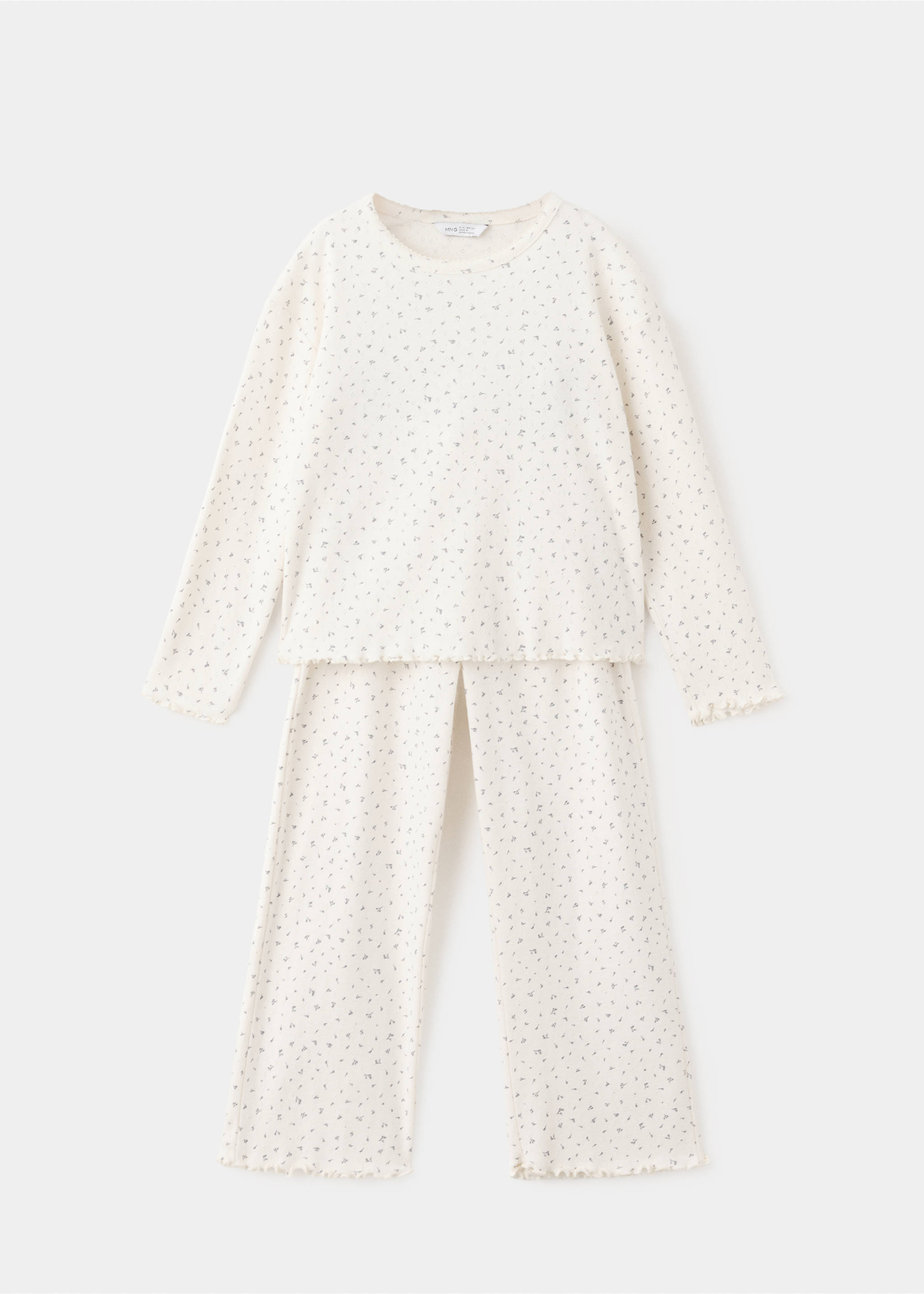 100% cotton floral full pyjamas set - Article without model, Ecru. Ref: 37034439-00.