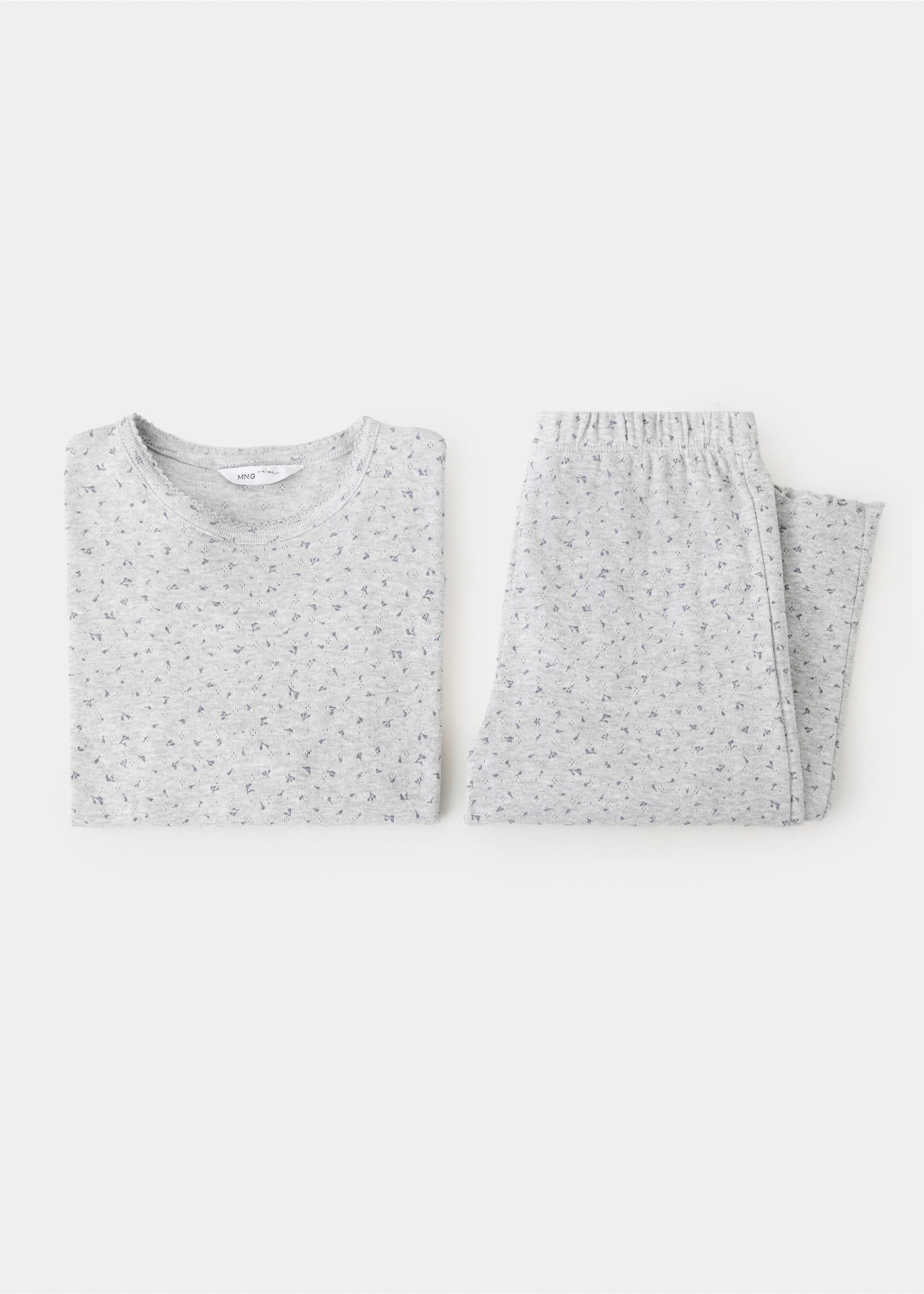 100% cotton floral full pyjamas set - Details of the article 0, Medium Heather Grey. Ref: 37034439-00.