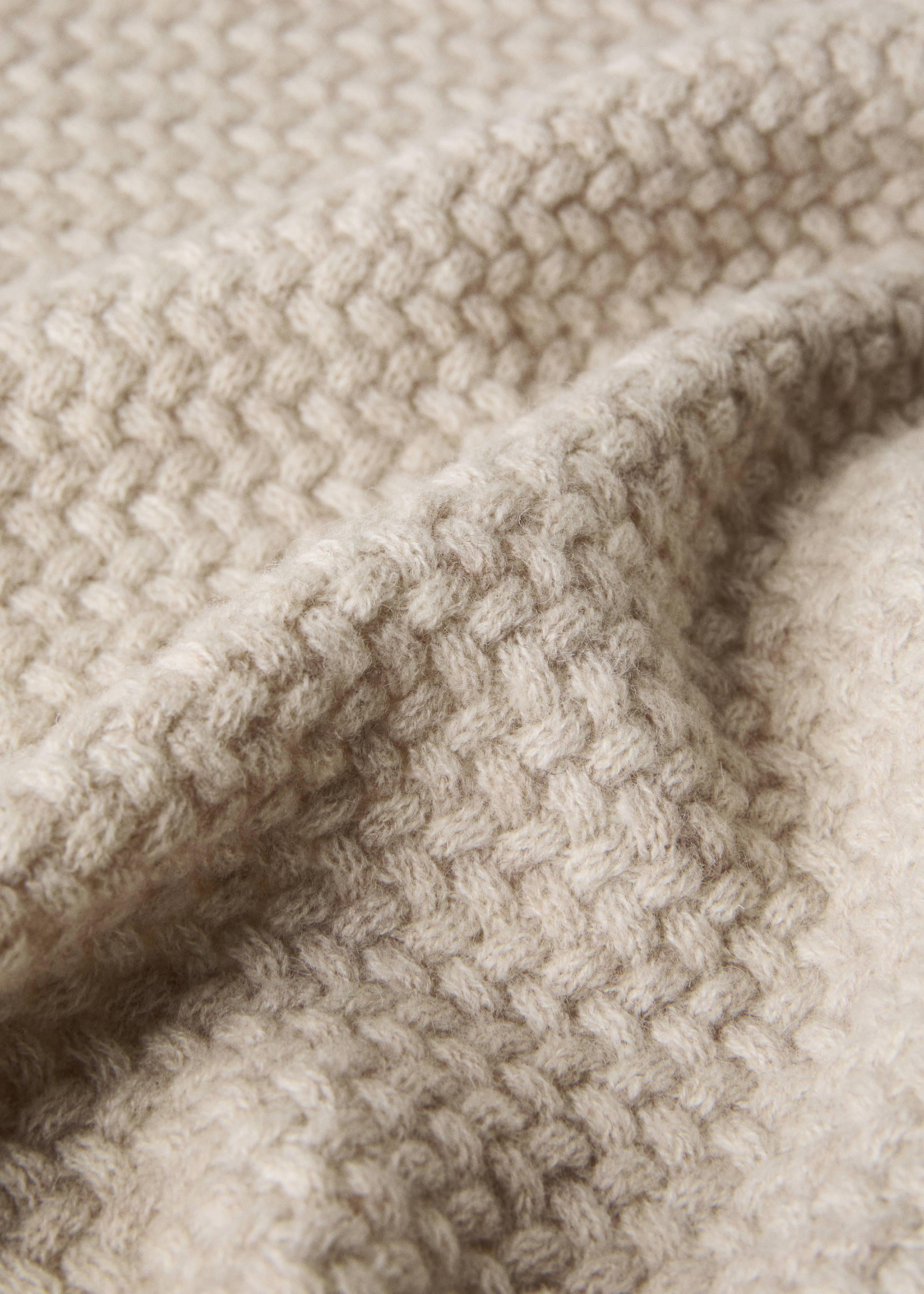 Cable-knit wool blanket - Details of the article 2