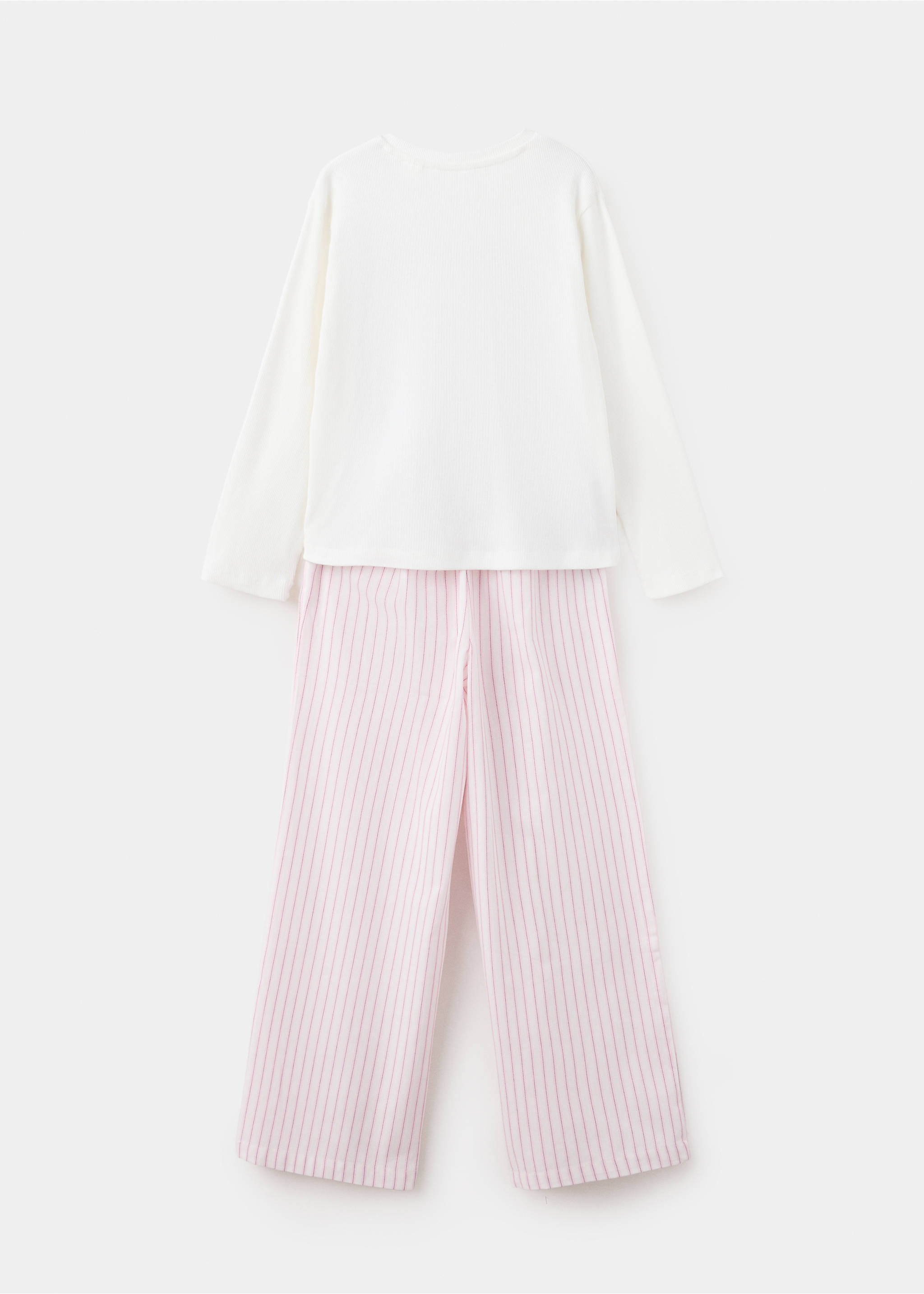 Full cotton pyjama set with text - الجهة الخلفية للمنتج, سكري. Ref: 37034443-00.