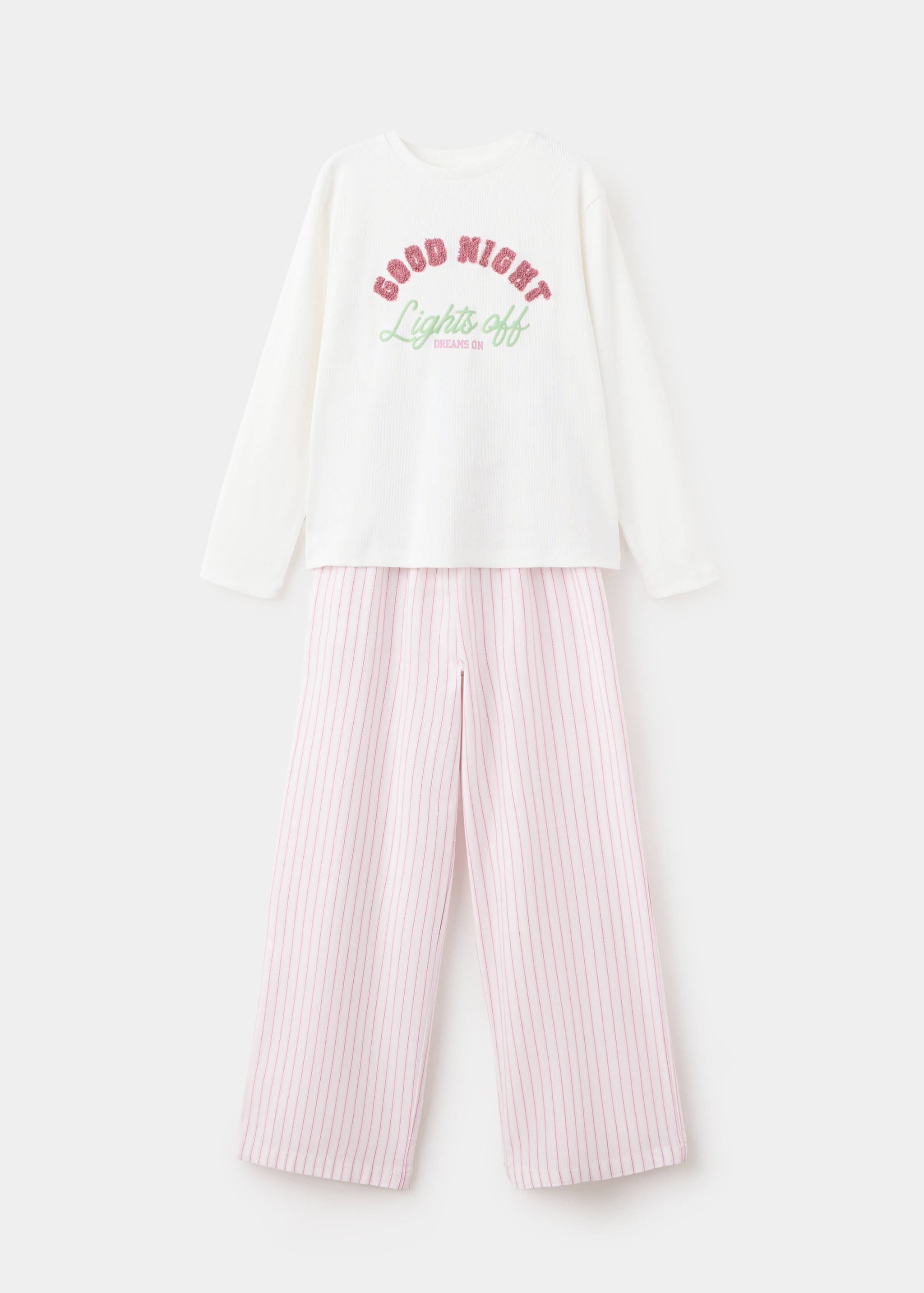 Full cotton pyjama set with text - منتج دون نموذج