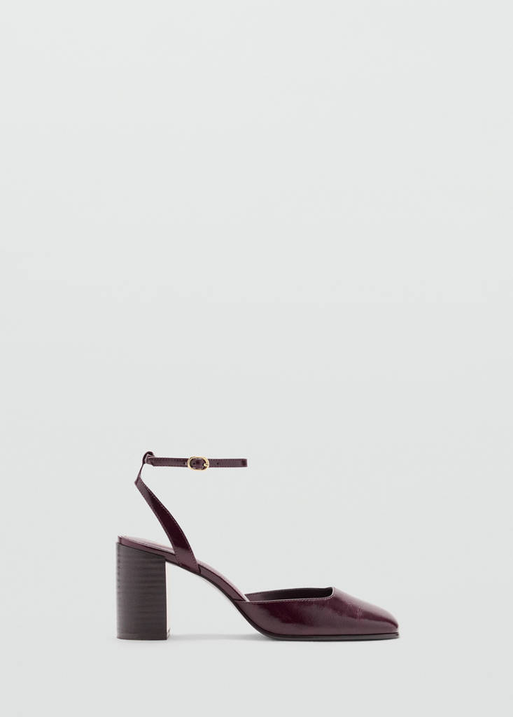 Buty na obcasie blokowym burgund - Kobieta - 36 - MANGO