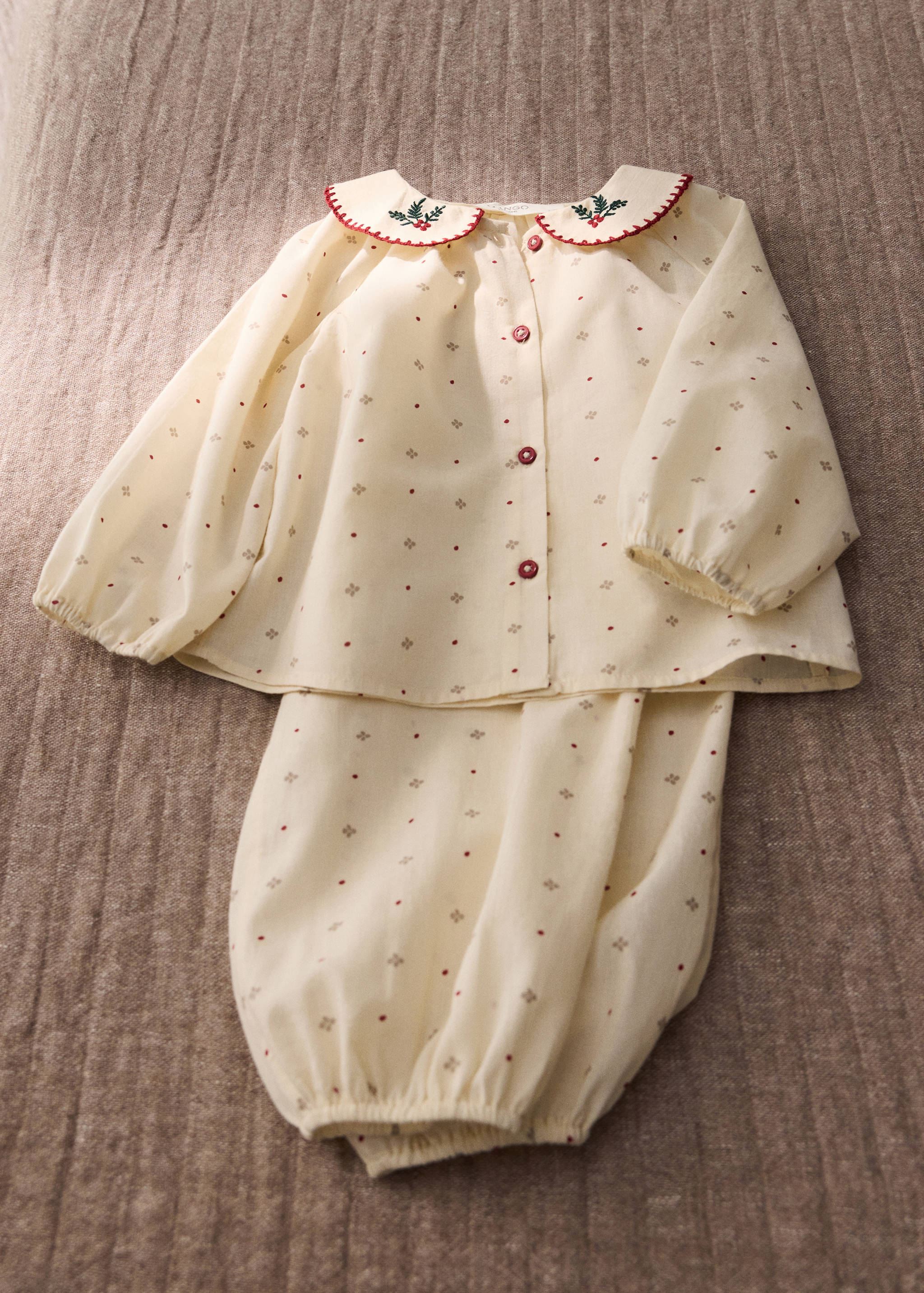Printed cotton pyjama top - General plane