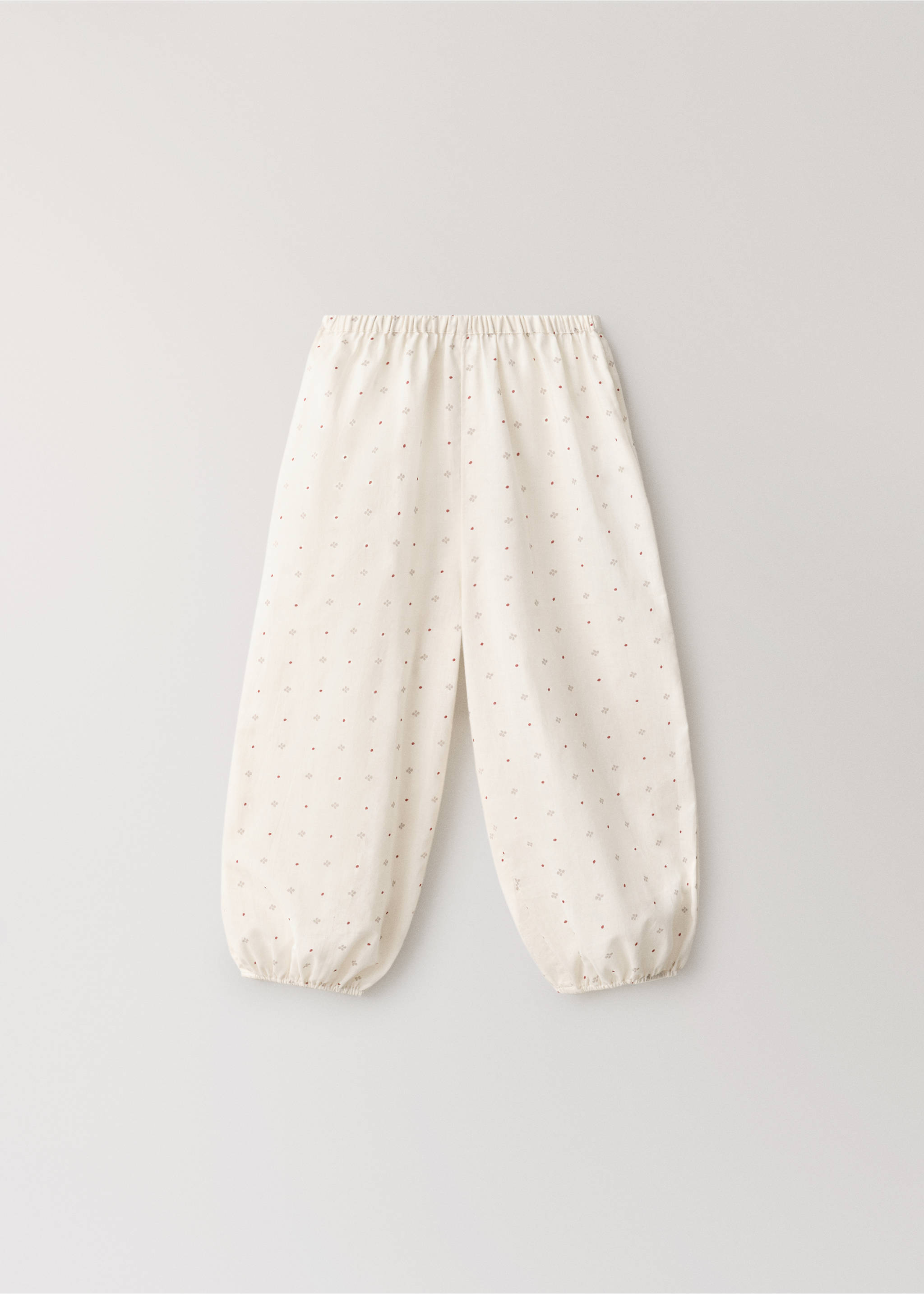 Cream patterned pyjama trousers with an elasticated waistband and cuffs., Off White. Ref: 37034454-00.
