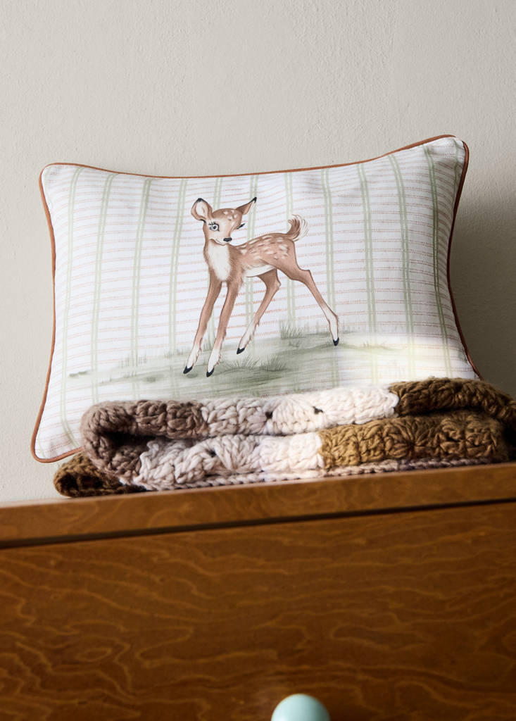 Printed 100% cotton cushion cover — Green
