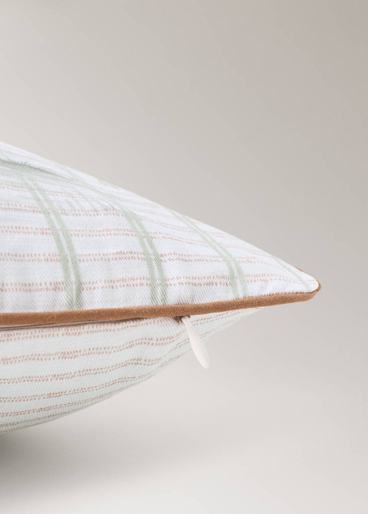 Printed 100% cotton cushion cover — Green