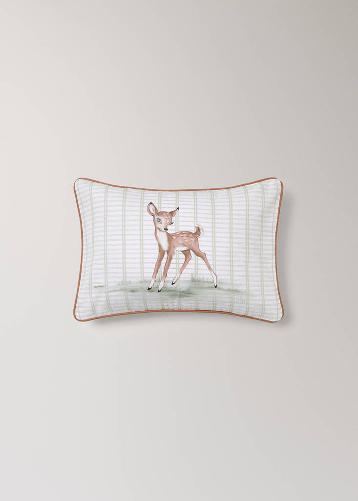 Printed 100% cotton cushion cover — Green