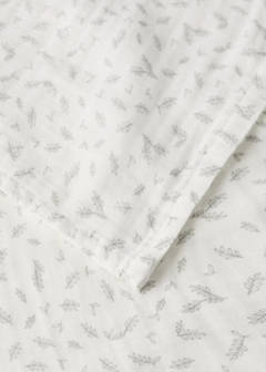 Printed cotton muslin swaddle blanket — Ecru 3