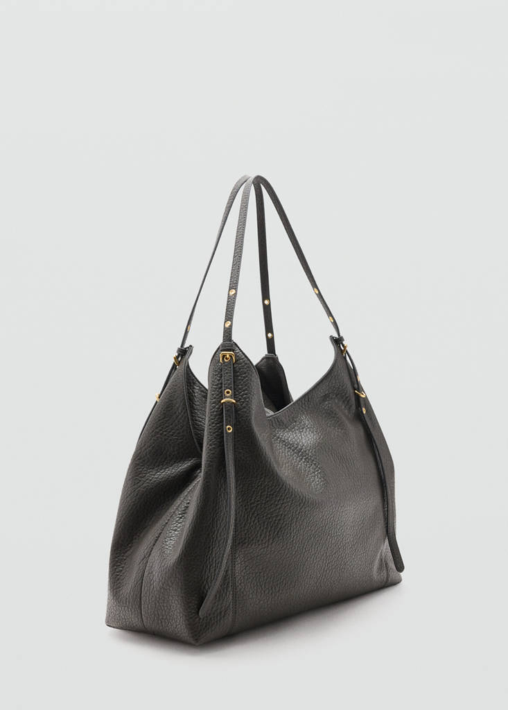 Large large-buckle bucket bag — Grey