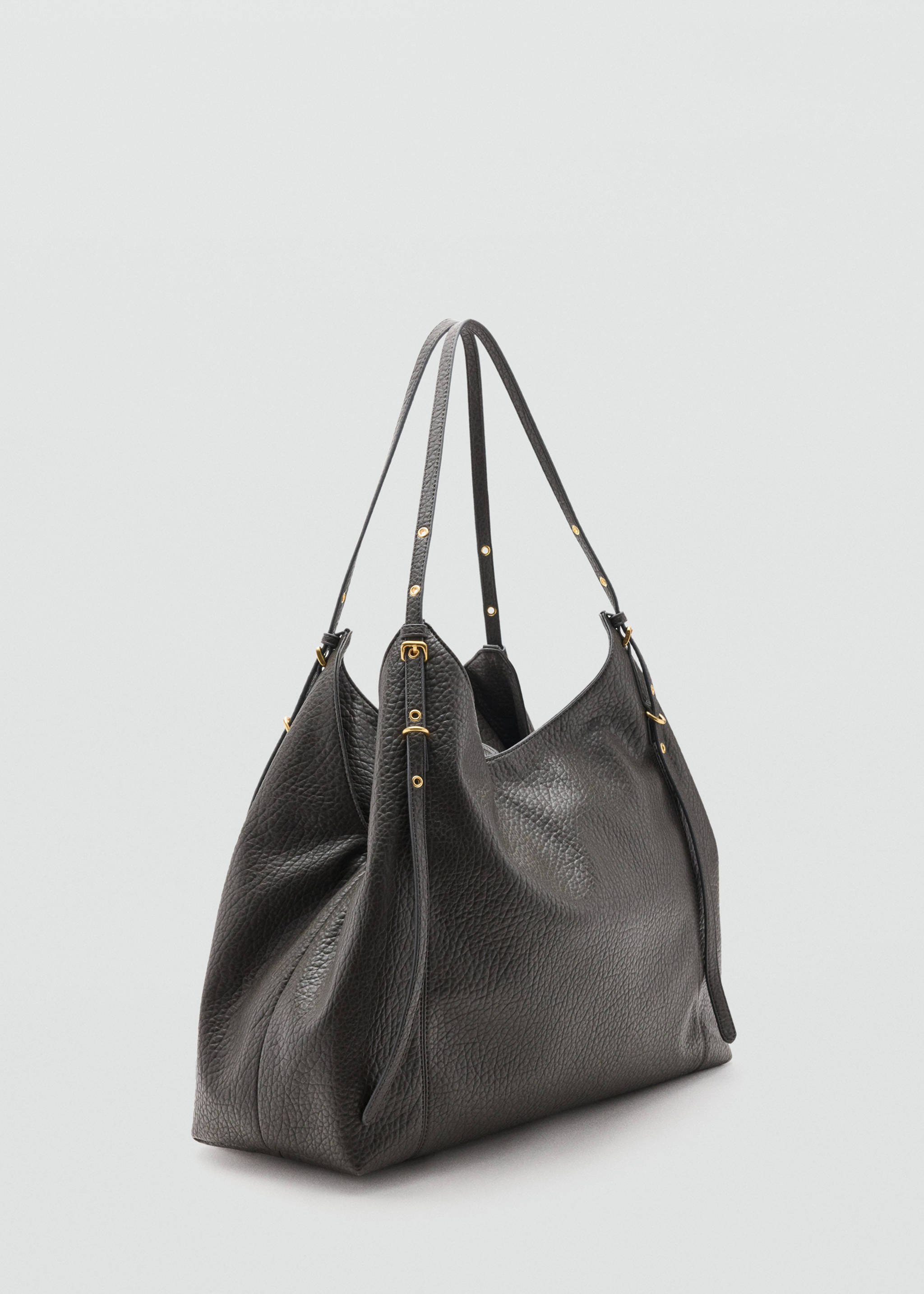 Large large-buckle bucket bag - Medium plane