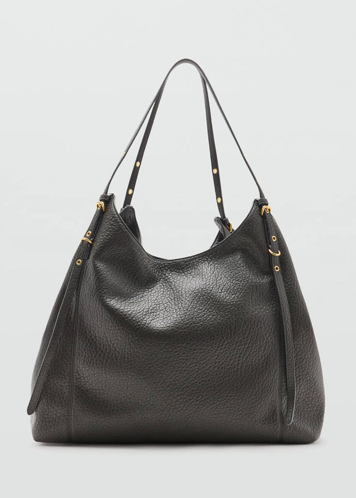 Large large-buckle bucket bag — Grey