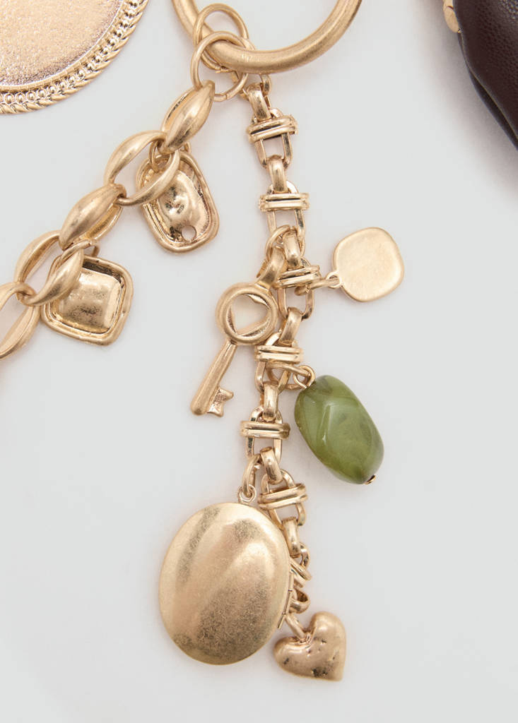 Hanging charm keyring — Gold